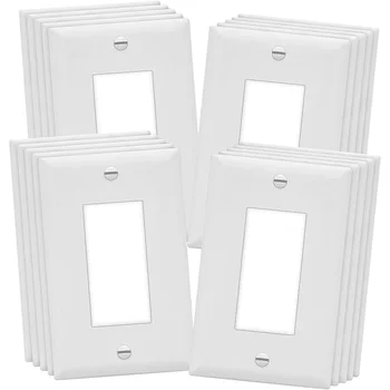 

New Wall Plate Kit, Decora Receptacle Cover, Decorator Light Switch Cover, 1-Gang ,White,20 Pack