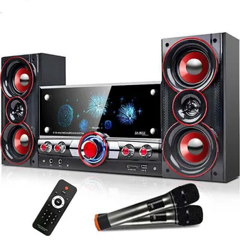 

New Wood 2.1 Bluetooth speaker multimedia sound with microphone karaoke home theater TV computer subwoofer blue tooth speaker