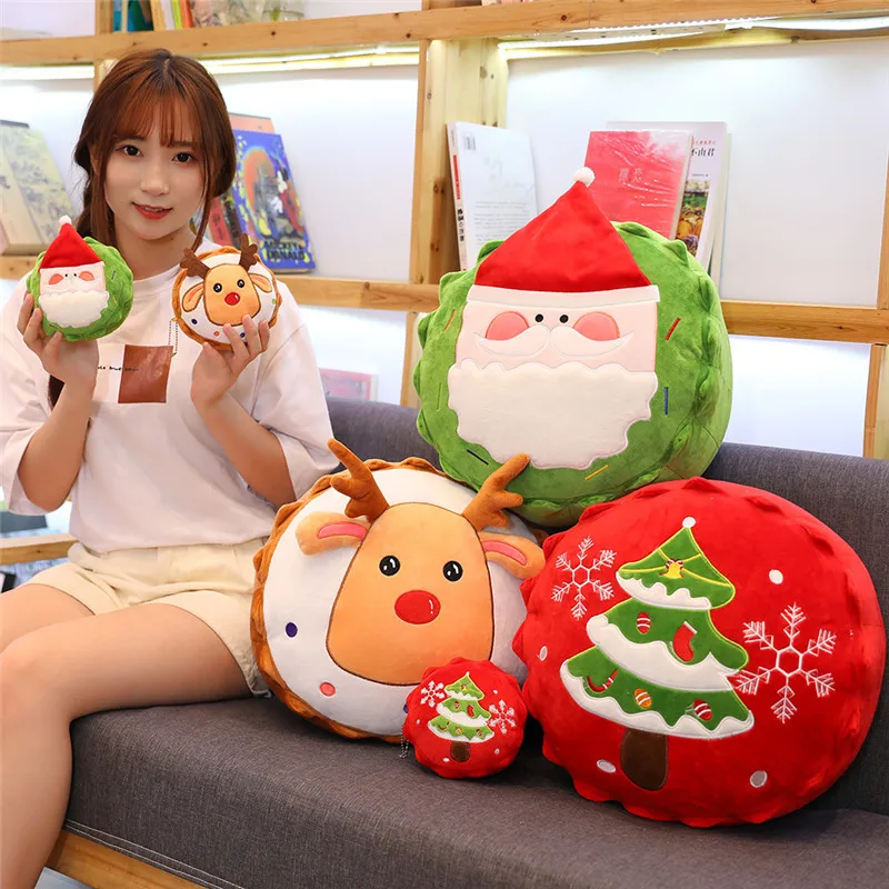 

High quality 12/35cm Santa Claus Christmas Elk Christmas tree plush toys filled with soft pillows for high-end gifts
