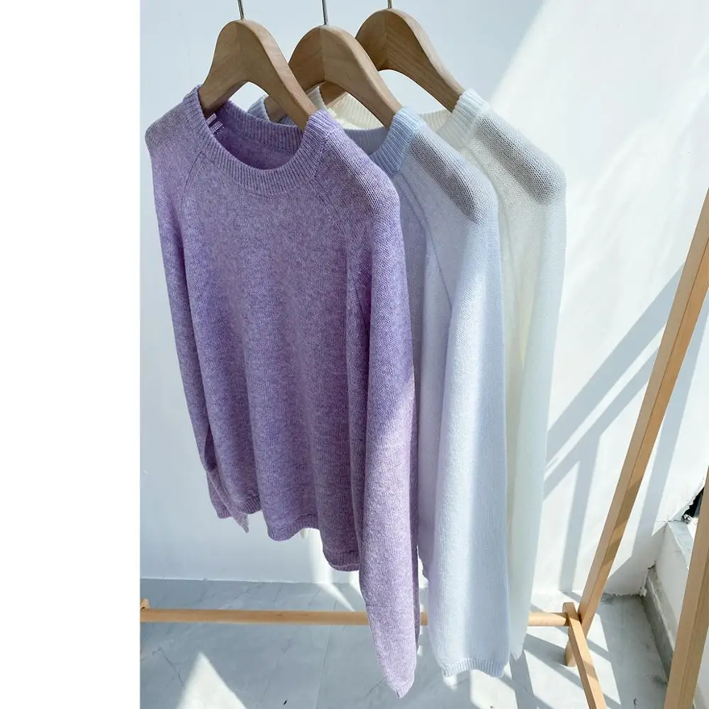 Women's Three Colors Sweater Thin Simple Pullover