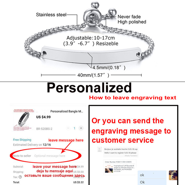 Baby Name Bracelet Figaro Chain Smooth Bangle Link Gold Tone No Fade Safty Jewelry 12cm to 15cm