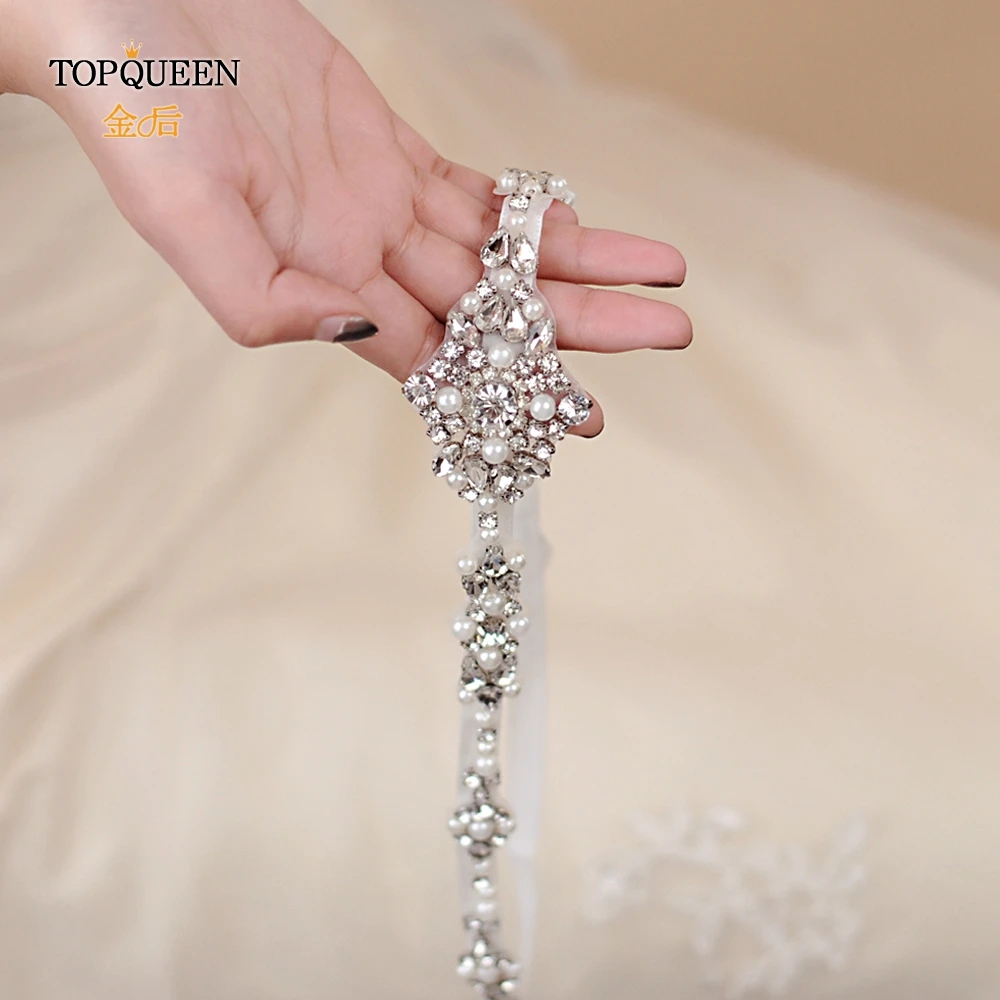 TOPQUEEN S357 свадебные пояса, accessoire Mariage, ремешок для свадебного платья, невеста пояс свадебные пояса Belts1CM ленты Быстрая доставка