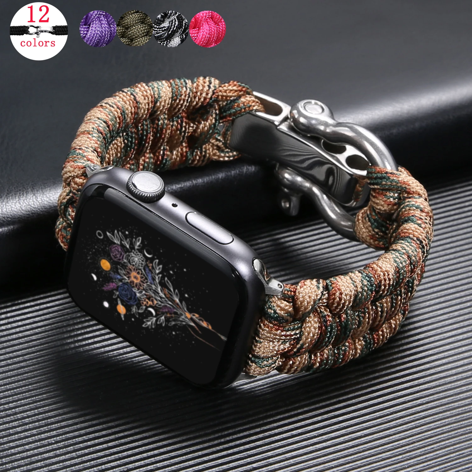 Watch-Strap Outdoor-Bracelet 40mm-Survival Nylon 38mm 42mm Sport for Apple 44mm Rope