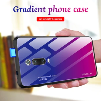 

20Pcs Gradient Glass Phone Case For Xiaomi Mi A1 A2 A3 Lite Mi 8 9 9T CC9 For Redmi 5 6 7 Note 5 6 7 K20 Pocophone F1 Cover