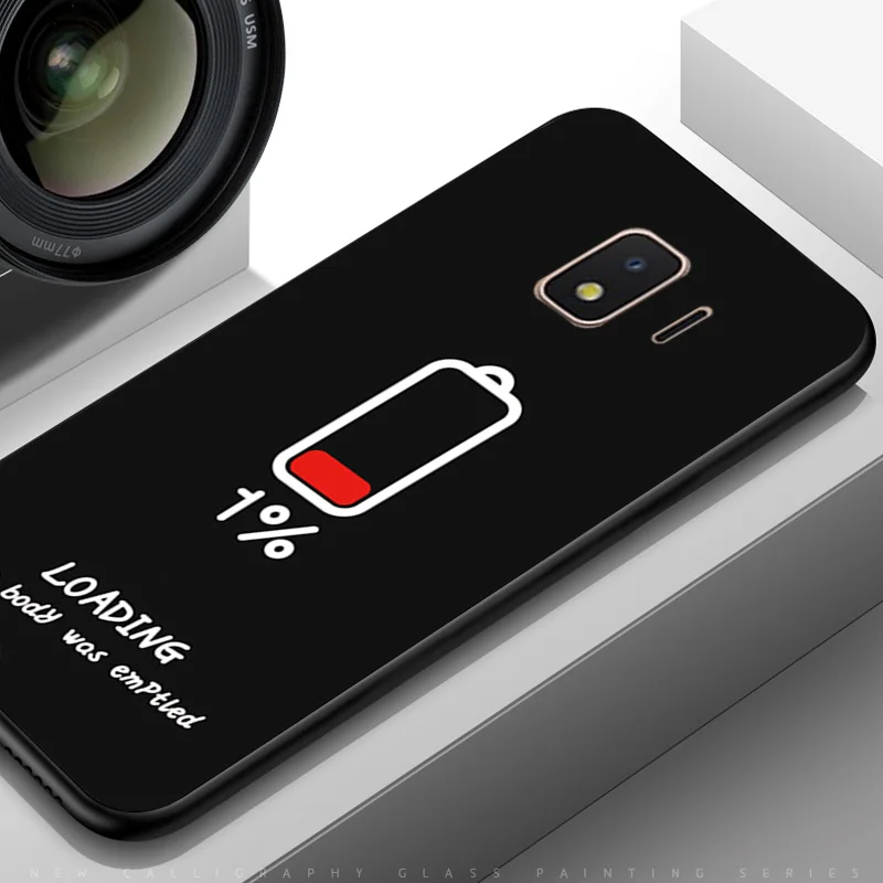 TPUBLK512 Чехол для телефона samsung J2 Core J260 J260F J260G силиконовый черный ТПУ межзвездная Луна линия чехол для samsung J2 Core J260F - Цвет: TPUBLK512