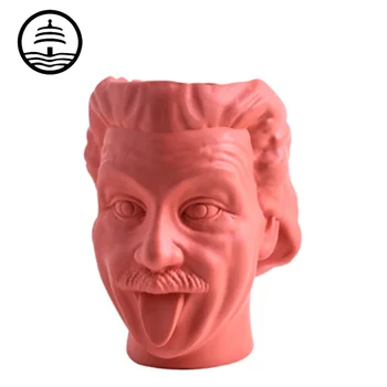 

BAO GUANG TA Human Head Vase Portrait Flower Pen Holder Storage Container Flower Sundries Tank Scientist Statue Home DecorA1993