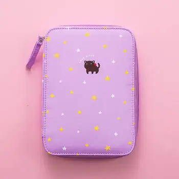 

Large Capacity Double Layer Pencil Case Canvas Portable Storage Bag Make Up Pouch Stationery School Supply