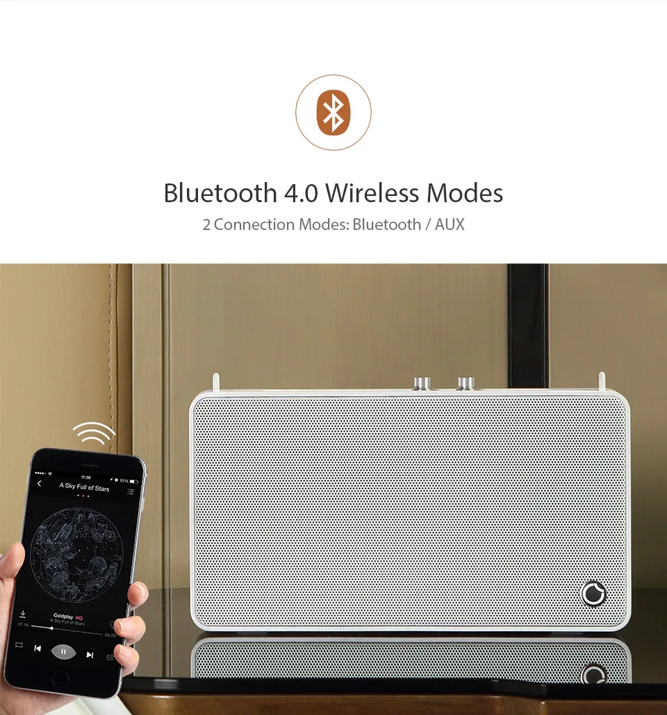 GGMM Портативный Bluetooth Динамик Беспроводной стерео Hi-Fi звуковая панель с микрофоном лучшие басы 21 часов проигрывания во время езды на сабвуфер 20 Вт DSP драйвер
