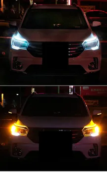 

2x Ultrafine DRL 30 45 60cm Daytime Running Light Flexible Soft Tube Guide Car LED Strip White Red Turn signal Yellow Waterproof