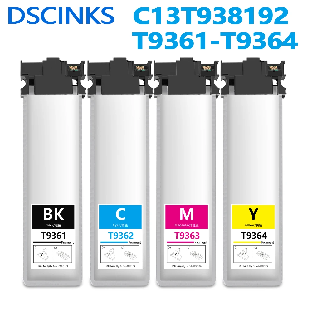 

C13T938192 T9361 ink cartridge with pigment ink compatible For Epson WorkForce Pro WF-C5290 WF-C5790 T9362 T9363 T9364 ink bag
