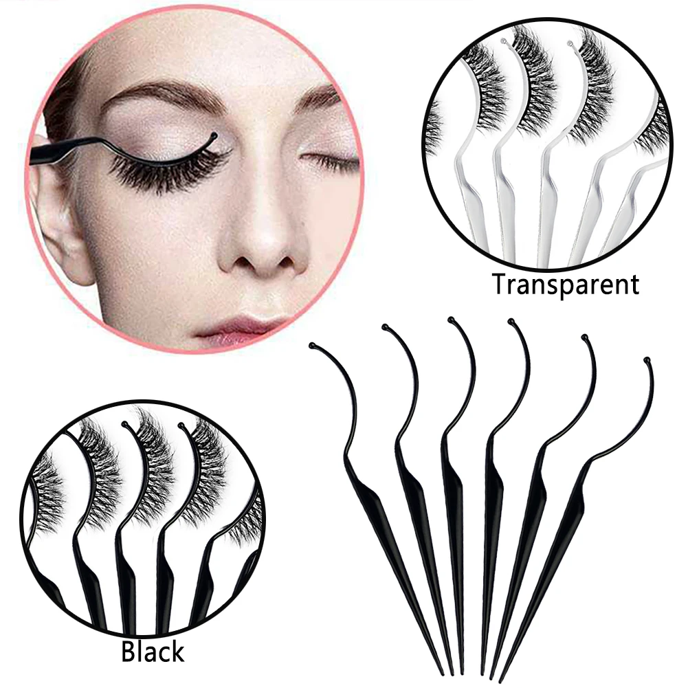 6Pcs Plastic Eyelashes Display Customer Wear Eyelash Show Stick Eye Lash Extension Try It On Tools Grafting Stick Cosmetic Tool