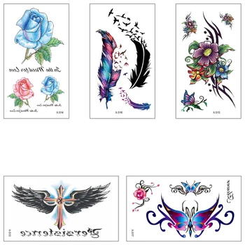 

Wholesale 100 piece/lot waterproof Temporary fake tattoo Water Transfer Sticker text man woman Popular Cool Body Art X513-537