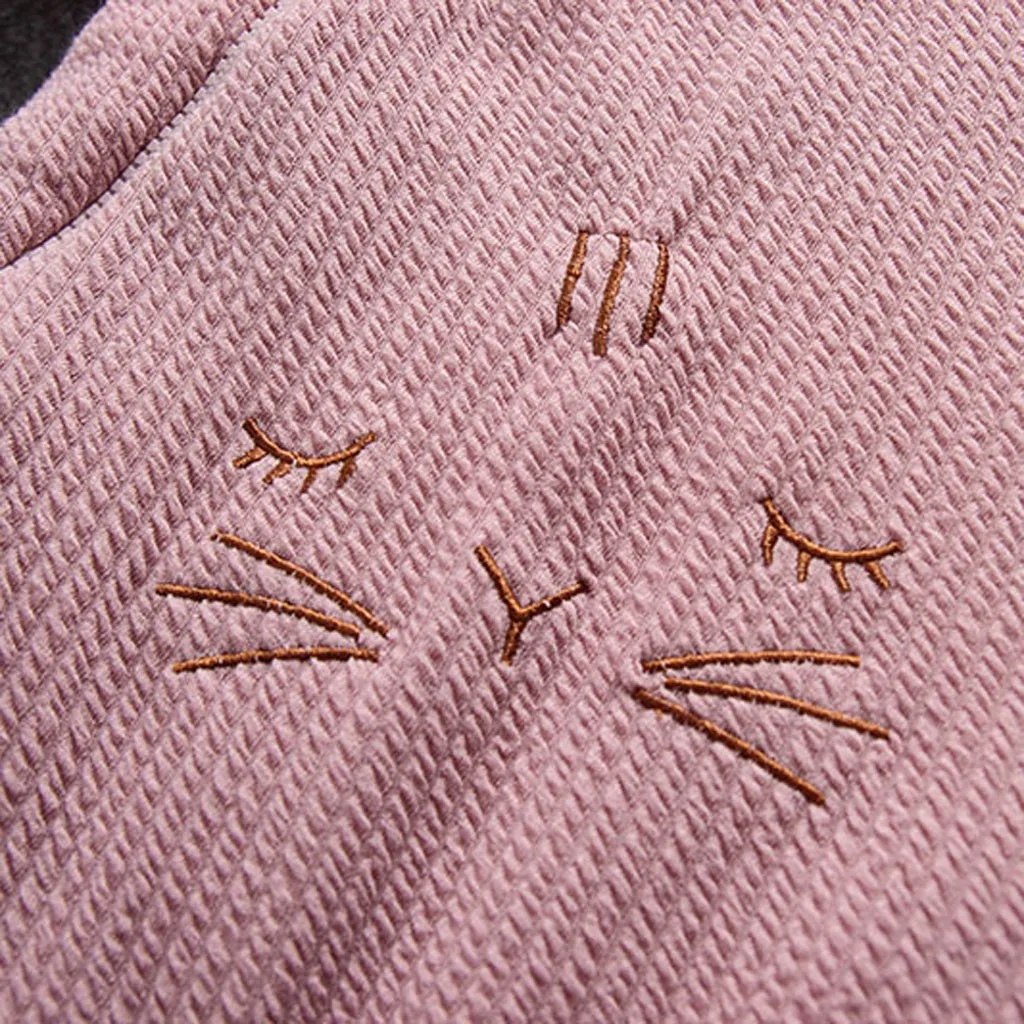 Одежда для малышей г. Осенние розовые милые детские комбинезоны с капюшоном для девочек, Плюшевый комбинезон с заячьими ушками Одежда для новорожденных девочек