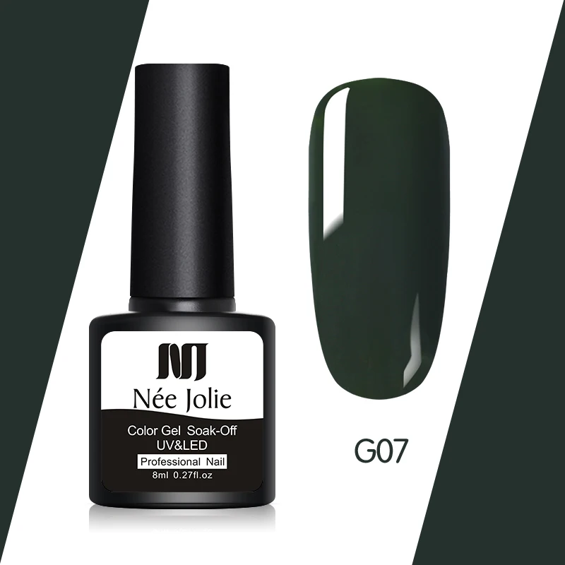 NEE JOLIE, 8 мл, Гель-лак для ногтей, чистый розовый цвет, серия, Перманентный замачиваемый УФ-Гель-лак, Одноцветный дизайн ногтей, Гель-лак - Цвет: G07