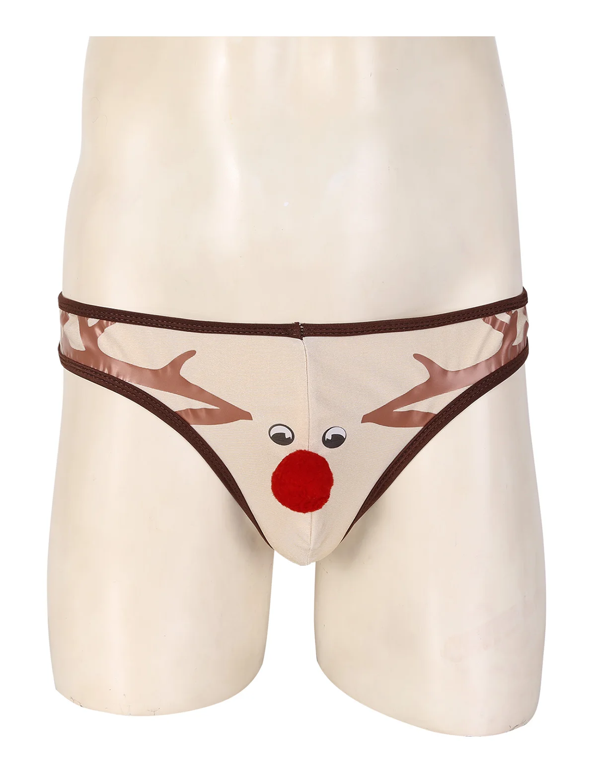 Mens Christmas Reindeer G-String Thong Male Bikini Briefs Underwear Sex Men Bulge Pouch Lingerie Sissy Panties Swimwear Swimsuit