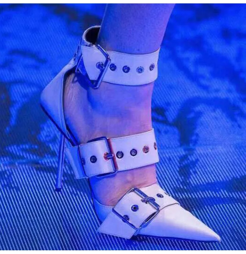Подиумный стиль Для женщин Туфли-лодочки; модная обувь с заклёпками из матовой кожи; босоножки-лодочки на тонких на высоком каблуке Летняя обувь Мэри Джейн на высоком каблуке элегантное для вечеринки, для выпускного обувь