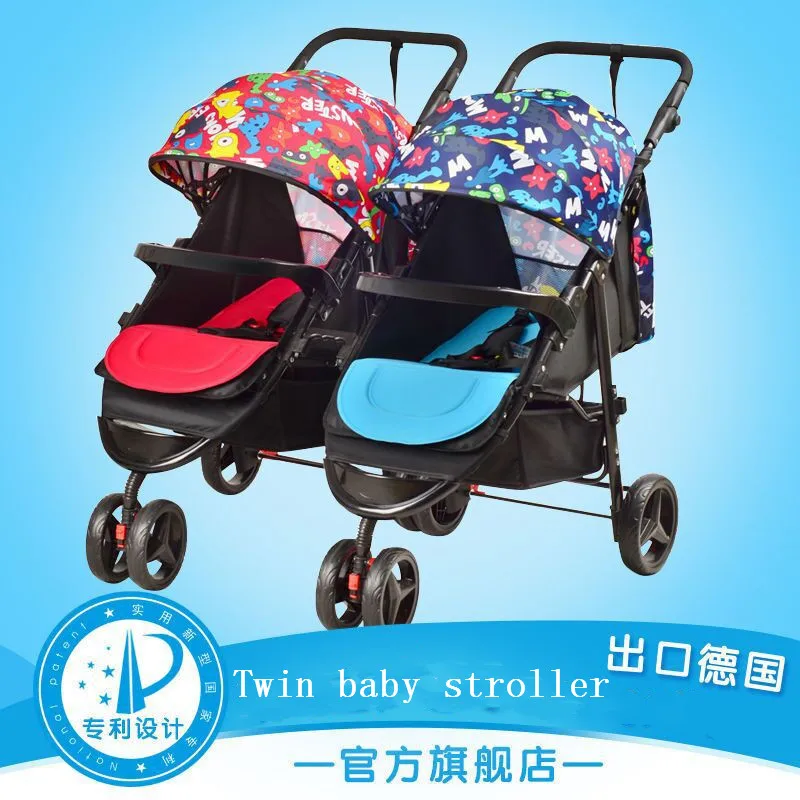 

Twin baby stroller detachable twin triplets multi-function folding newborn stroller