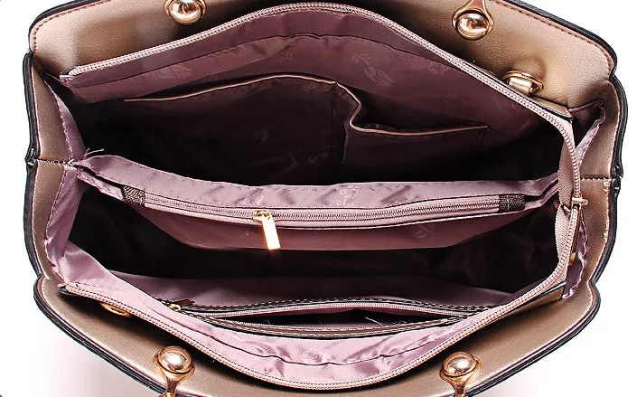

2016 New Style WOMEN'S Fashion Handbag V Pattern Handbag Shoulder Bag Different Size Bags Versatile Cool Shoulder Three-piece Se
