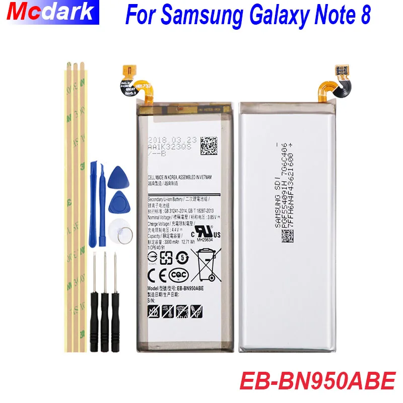 Для Samsung Galaxy Note 8 N950 N9500 N950F N950U N950N батарея мА/ч. аккумулятор замена телефон Bateria 3300