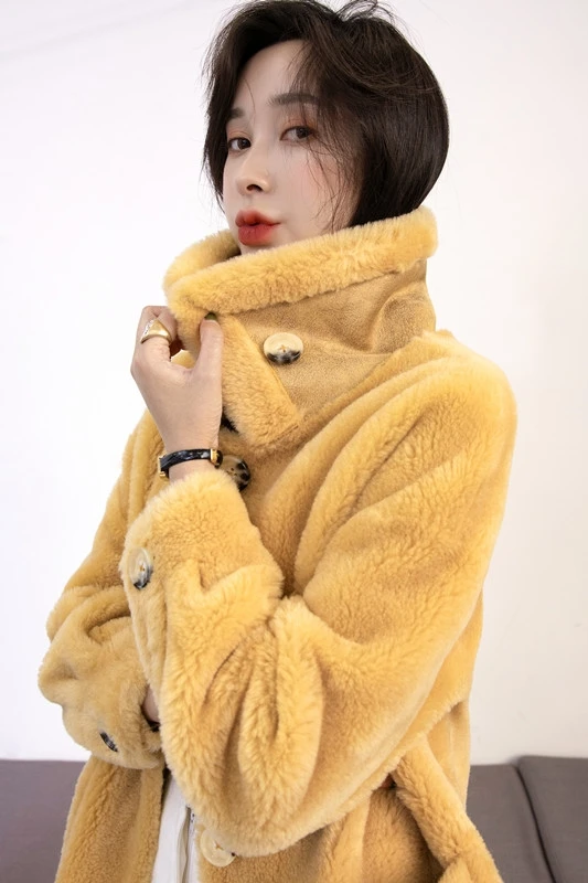 Осенне-зимняя женская куртка из натуральной шерсти пальто и пальто Настоящий мех пальто Женская овечья шерсть меховые куртки A289