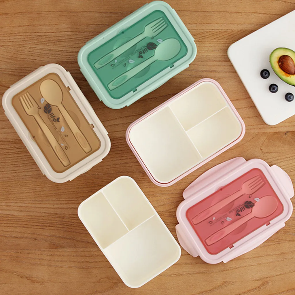 Lunch Box Microwave Oven Heating Lunch Box Rectangular Student Lunch Box Storage Box Food Container Lancheira Escolar Infantil