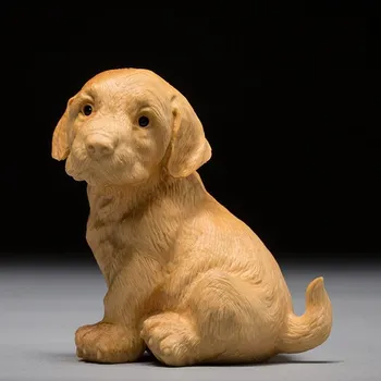 

WOODEN CUTE ZODIAC DOG BOXWOOD CARVED WOOD FIGURINE CARVED HANDICRAFTS PUPPY ART SCULPTURE DESKTOP DECORATION OFFICE R546