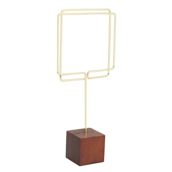 

Wooden Metal Message Card Note Holder Name Memo Clip Scrapbook Photo Clamp Stand