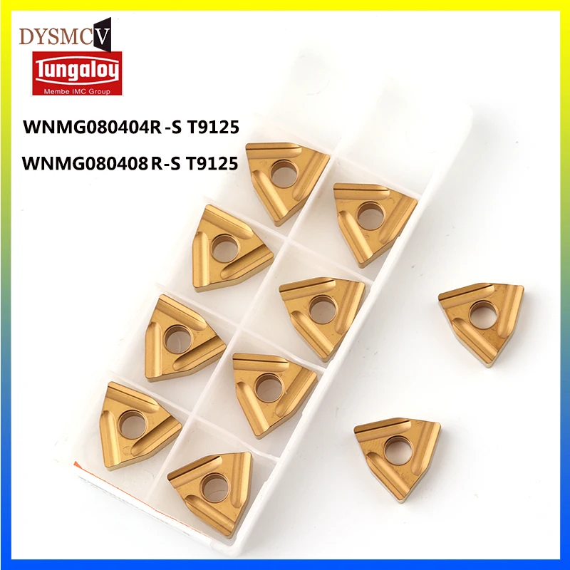 

10PCS WNMG080404 R S T9125 WNMG080408 100% original lathe tool carbide blade high quality external turning tool steel parts