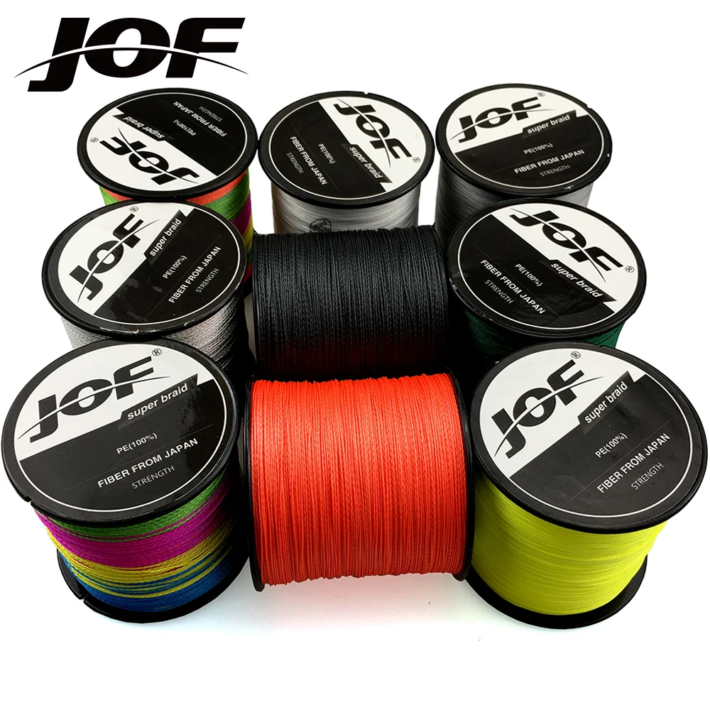 JOF 300M 500M 1000M 8 Strands 4 Strands 10-80LB PE Braided Fishing Wire  Multifilament Super Strong Fishing Line Japan Multicolor