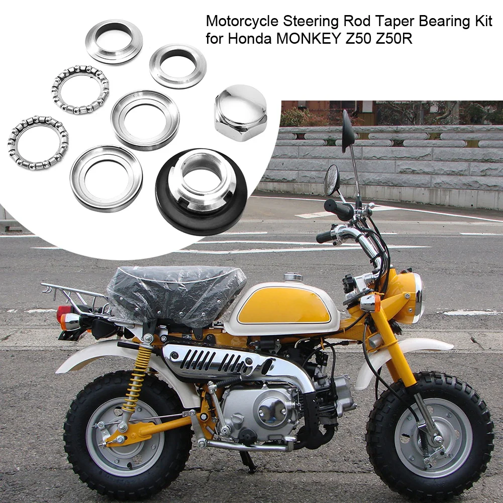 

1 Set Motorcycle Steering Bearing System Steering Rod Taper Bearing Kit Aluminum Alloy Universal for Honda MONKEY Z50 Z50R
