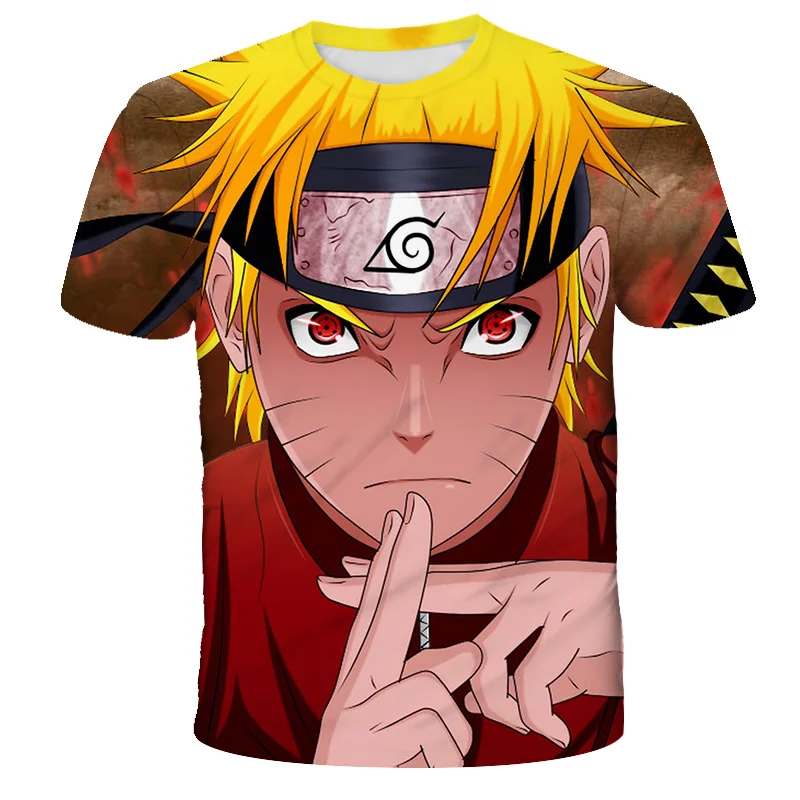 Футболка Nαruto с аниме детская одежда для мальчиков Kakashi Orochimaru Sasuke Pain Gaara коротким