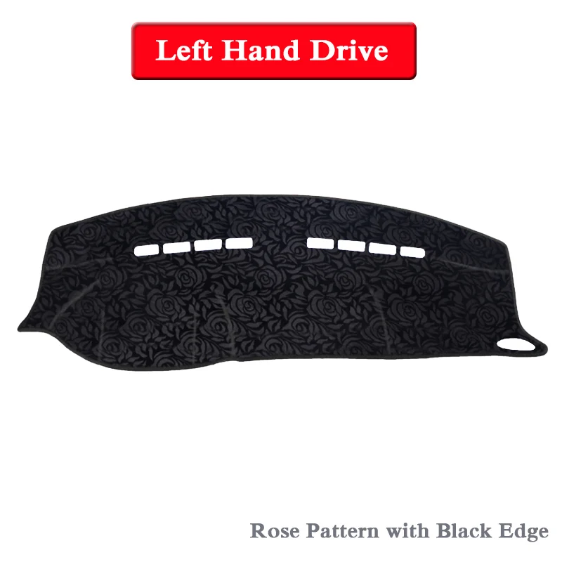 Rose Black LHD Автомобильный Стайлинг приборной панели Избегайте света коврик Инструмент платформа крышка коврик Роза для peugeot 2008 2013- LHD& RHD анти-коврик - Название цвета: Rose Black LHD