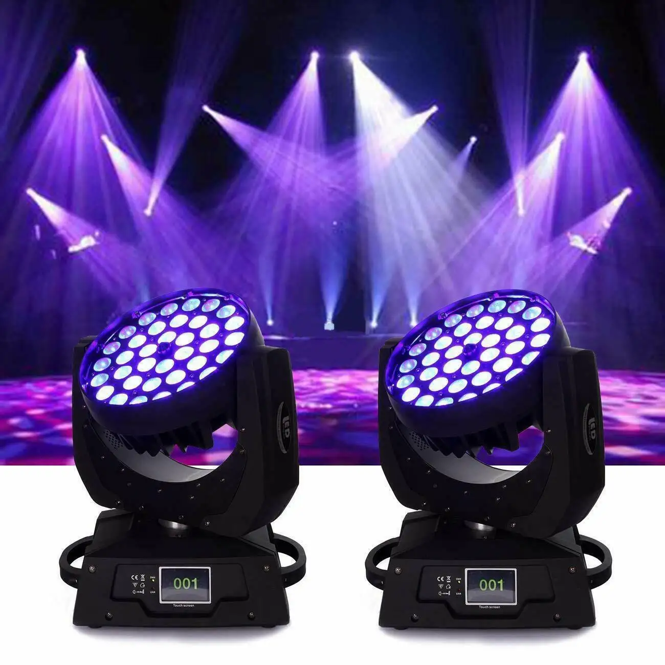 

Honhill 36x10W Stage Light Led DMX Lighting RGBW (4in1) LED Zoom Moving Head 360W Wash Stage Light 16ch For DJ Party Club