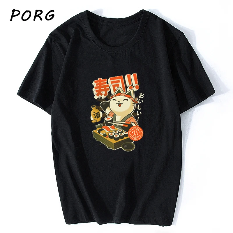 Манга суши Япония футболка для мужчин/wo мужчин эстетический Милый Хлопок Прохладный Винтаж Harajuku уличная Camisetas Hombre аниме футболка