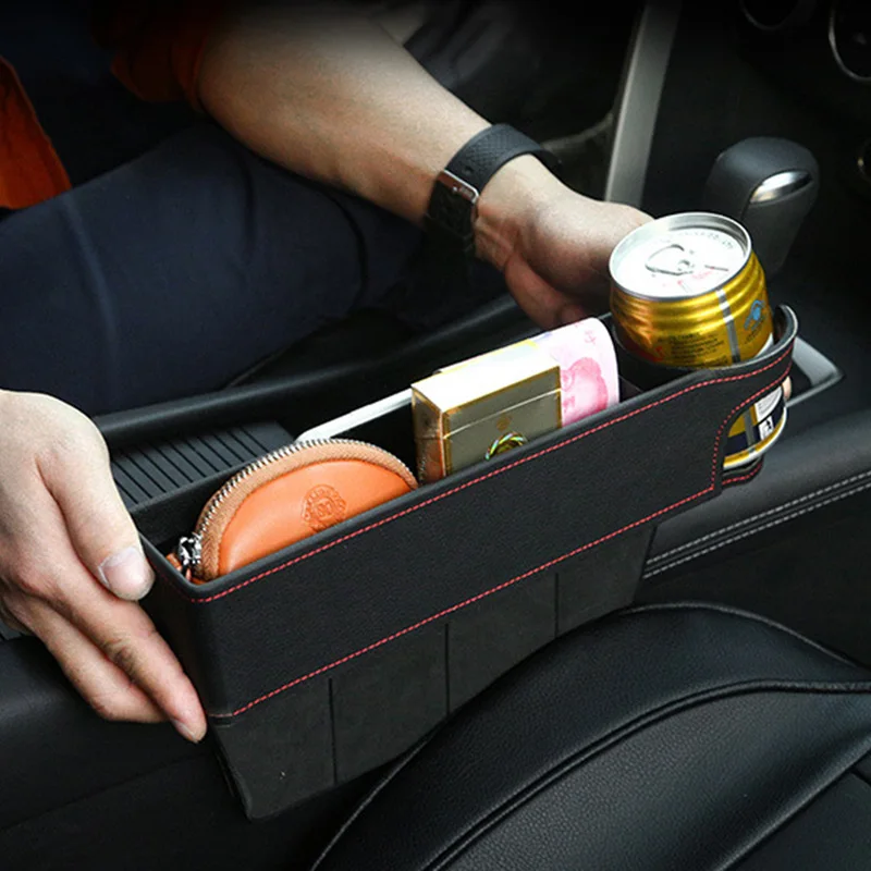 

Car Seat Crevice Storage Box Cup Drink Holder Organizer Auto Gap Pocket Stowing Tidying For Phone Pad Card Coin Case Accessories