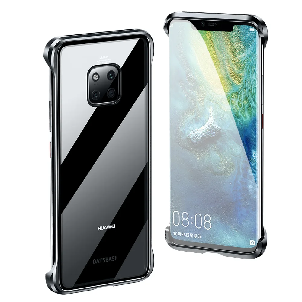OATSBASF металлический чехол из закаленного стекла для телефона для huawei mate 20 pro простой прозрачный противоударный чехол для телефона huawei mate 20 RS