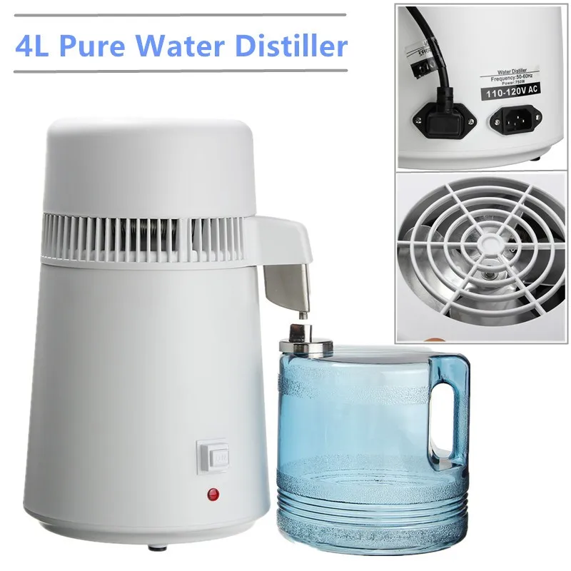 Dental/Medical 4L Water Distiller Pure Purifier Filter Stainless Steel