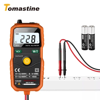

S830 Digital Multimeter Smart Multimeter Measuring DC/AC Voltage Meter Resistance Tester Test Leads