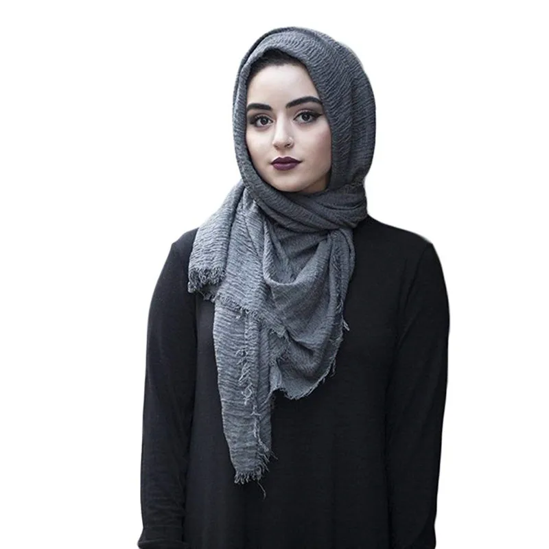 2019-women-bubble-cotton-solid-Islam-muslim-head-scarf-shawls-and-wraps-pashmina-female-foulard-viscose