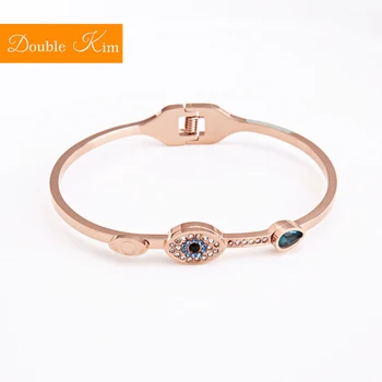 

Eye of The Demon Zircon Bracelet Titanium Stainless Steel Material Bangle Inlaid Zircon Rose Gold Color Fashion Women Jewelry