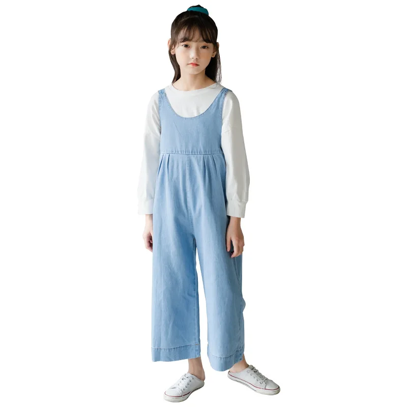

Girls Spring Autumn Overalls Jeans Trousers For Children Clothing Suits 2020 Kid Tops Denim Pants Sets Girl Fashion Soft Clothes