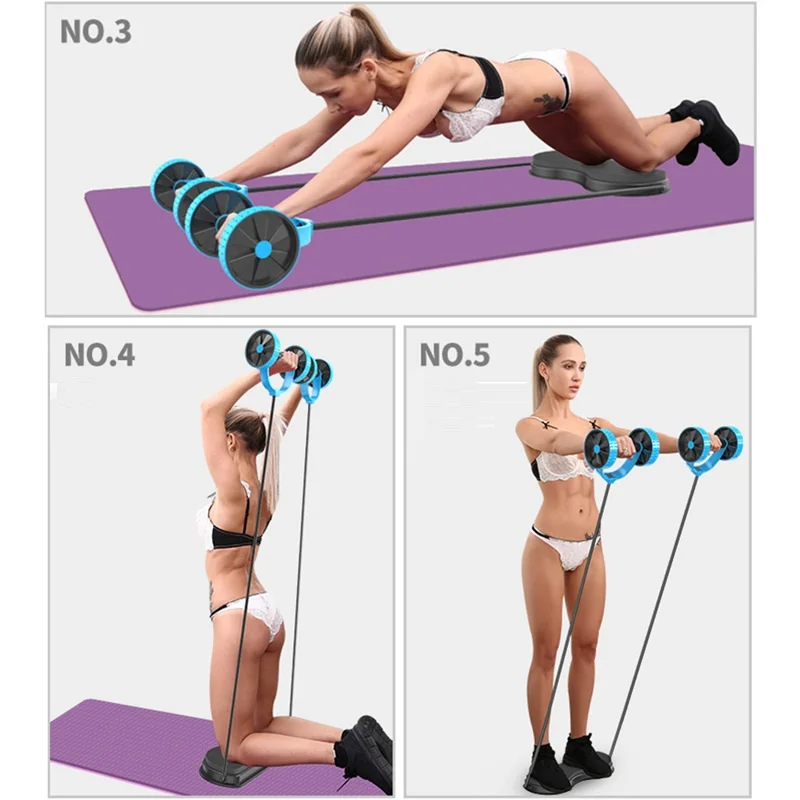 Roda de Rolo Equipamento do Exercício da Cintura e Abdômen Treino de Fitness para as Mulheres Homens Multi Função Dupla Exercício Braço Formadores ab