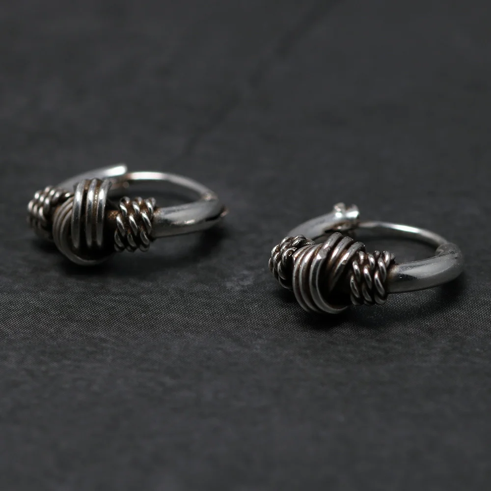 Костяные серьги для ушей, 925 пробы, серебряные серьги-кольца для женщин, Пряжка для ушей, маленькие серьги для ушей, мужские ретро панк ювелирные изделия