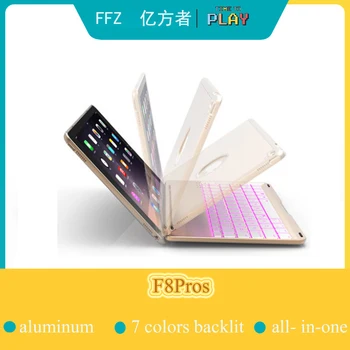 

Bluetooth Keyboard for iPad pro 9.7" , Slim Aluminum Bluetooth Clamshell Protective Cover with 7 Colors LED Backlit Keyboard