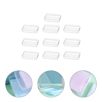 

10pcs Disposable Mask Storage Box Mask Temporary Container (Transparent)