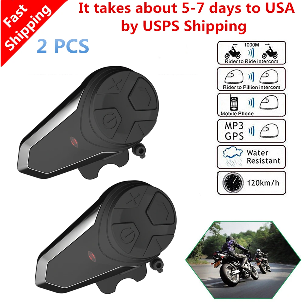 

2 pcs Original BT-S3 motorcycle helmet intercom 1000M wireless helmet bluetooth headset waterproof interphone intercomunicador