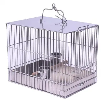 

Stainless steel bird cage thrush myna myna xuanfeng tiger skin peony parrot cigar bird supplies cage bath cage large