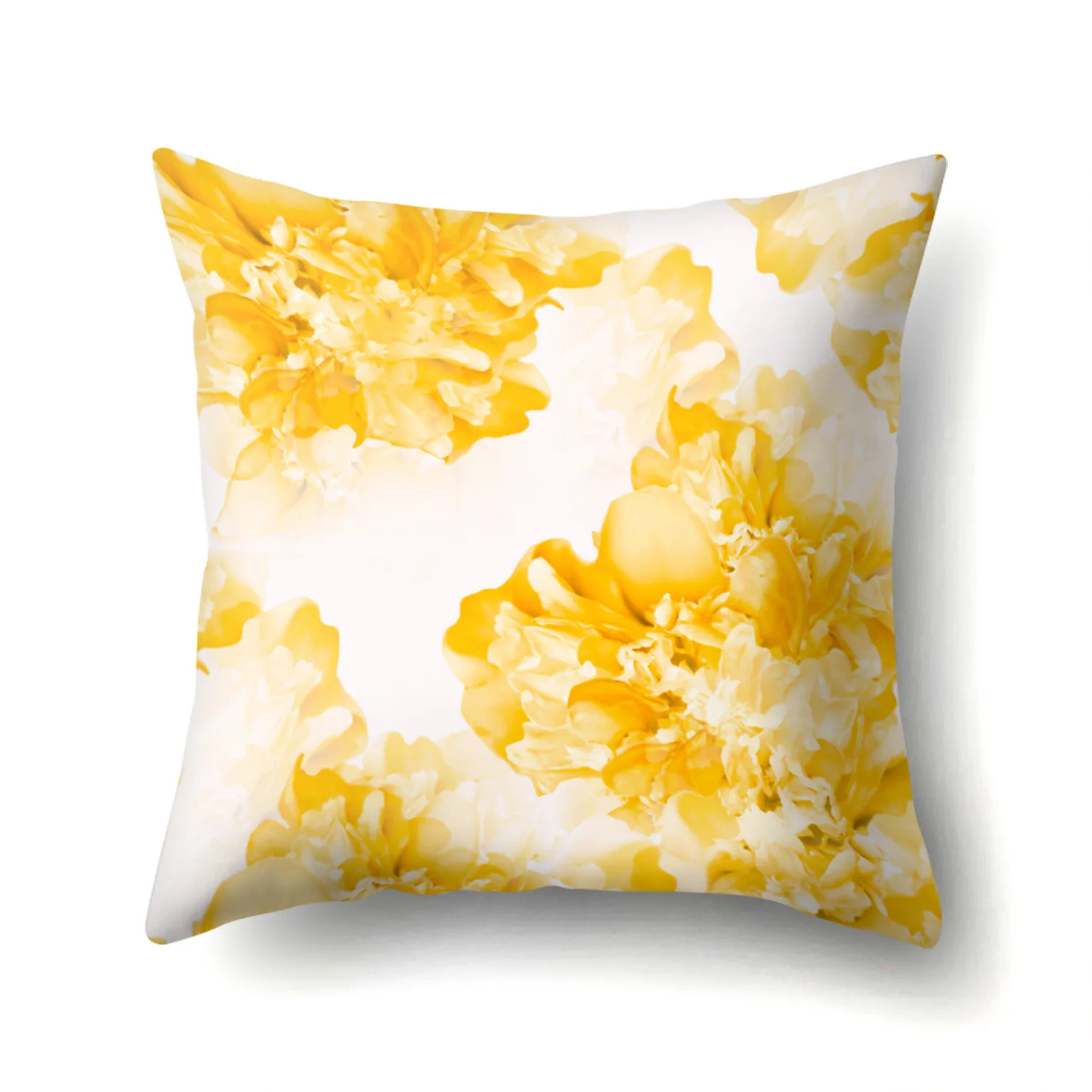 Желтая Цветочная Подушка с принтами листьев, покрывало из полиэстера для дивана, дивана, гостиной, декоративная наволочка с подсолнухом, 45*45, домашний декор для спальни