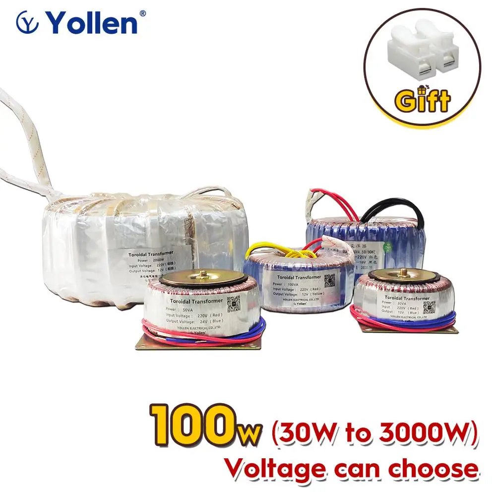 Tipo Di Anello Trasformatore Di Potenza Toroidale 100Va 100W Tensione Circolare Personalizzata Da 220V/380V A 6V/9V/12V/18V/24V Amplificatore Di Poten
