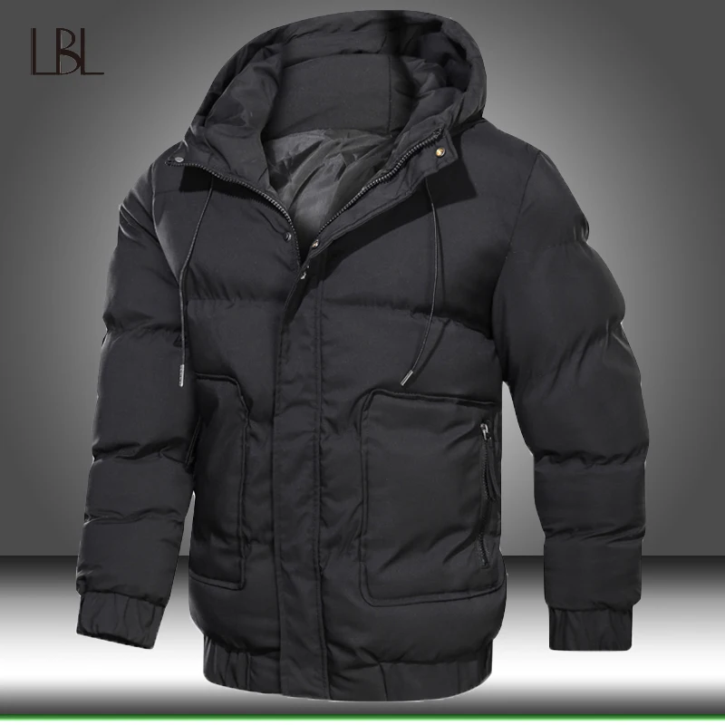 

Winter Jacket Men Warm Casual Parkas Cotton Hooded Coats Mens Down Jackets Parka Fashion Windbreaker Male Overcoat Outerwear